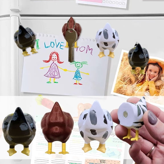 Refrigerator Magnets Solid Polyresin Material Powerful Magnetic Suction Farm Animal Rear Styling Memo Paper Holding Workplace Accessory Holder*1pc