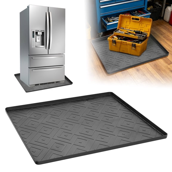 Refrigerator Mat Waterproof Stain-Resistant Fridge Tray for Leaks & Spills Under Fridges Water Dispensers Air Fryers Kitchen Appliances Home Garage Use
