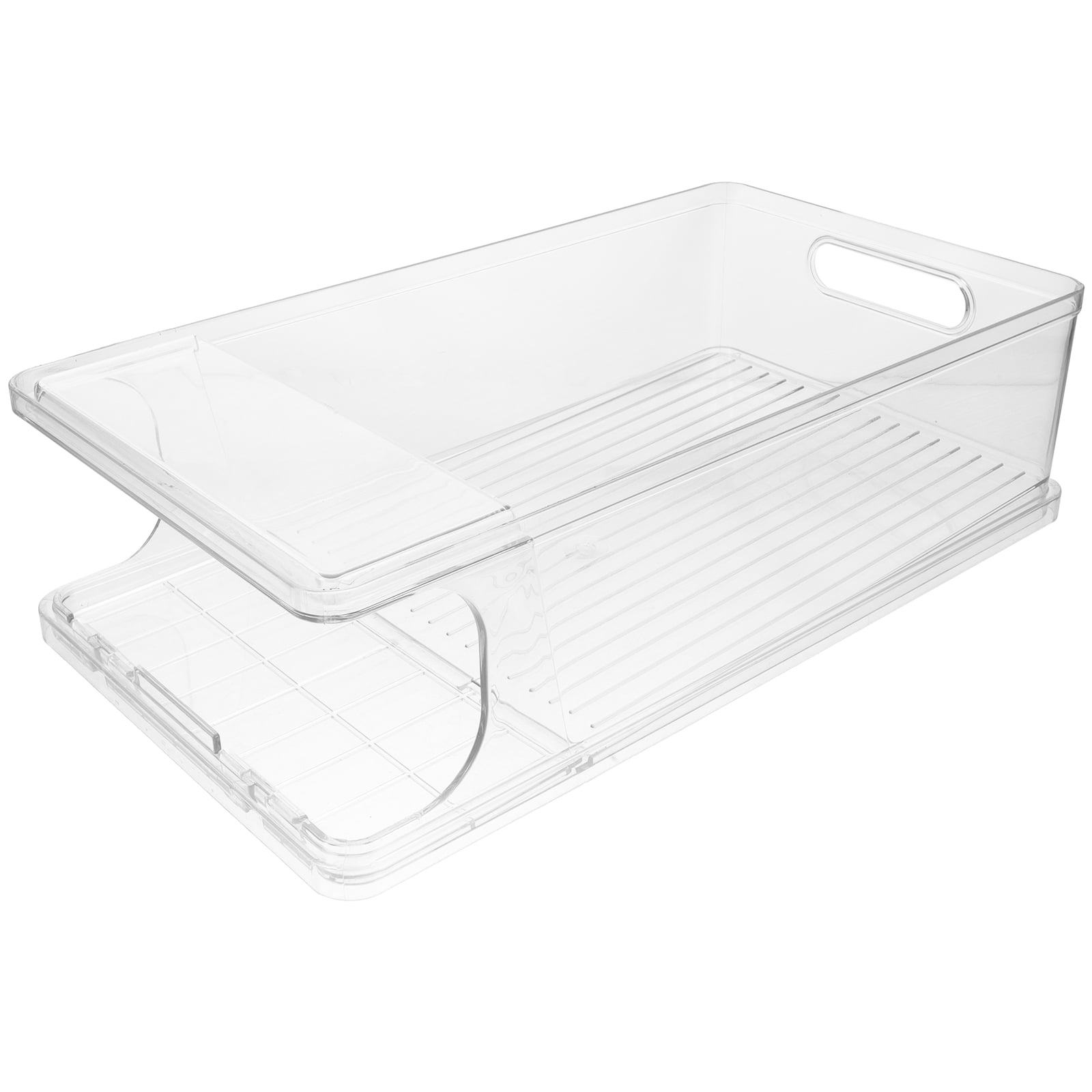 Refrigerator Organizer Bin Stackable Rolling Soda Can Dispenser