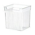 thumbnail image 1 of Refrigerator Organizer Bins,4.9*5.1*3.8Inch Stripe Stackable Food Storage Organizer,Small Fridge Side Door Organizer for Fridge, Pantry, Cabinet, Kitchen Countertops Pack of 2, 1 of 9