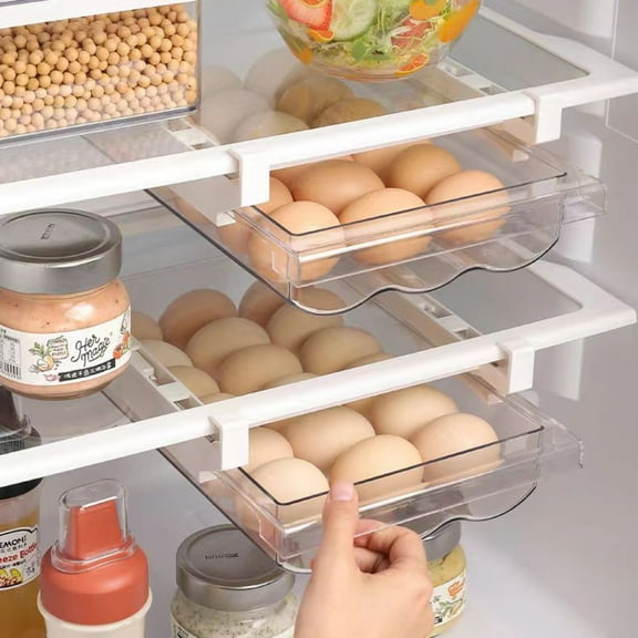Refrigerator Organizer Bins-Egg Holder Tray for Refrigerator, Kitchen Organization and Storage Box for Fridge Kitchen Cabinet Pantry