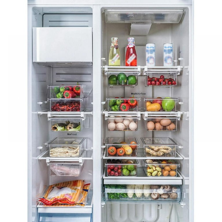 Kitchen Fruit Food Storage Box Refrigerator Organizer With Handle