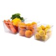 Refrigerator Organizer Bins Set of 3, Clear Plastic Storage Bins for