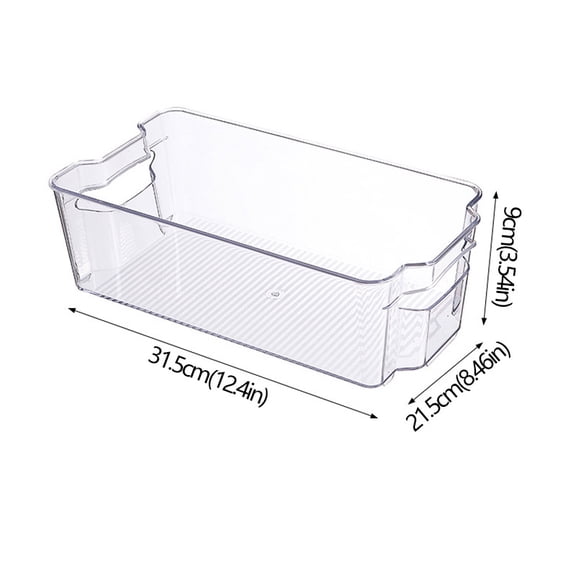Refrigerator Organizer Bins Stackable Fridge Food Storage Box With Handle Clear Plastic Pantry Freezer Organizer Tool