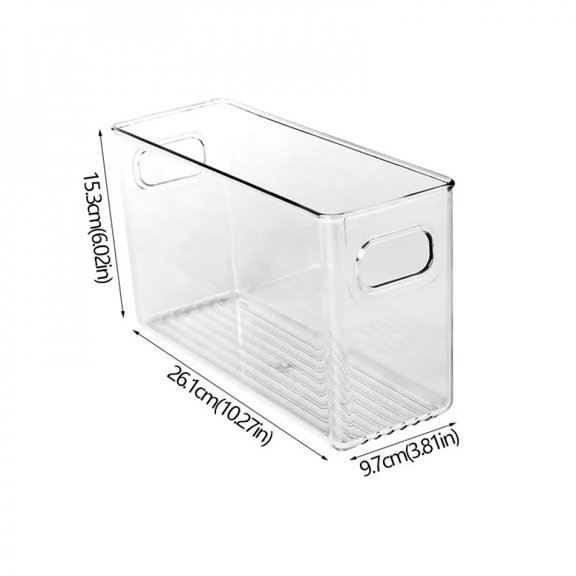 Refrigerator Organizer Bins Stackable Fridge Food Storage Box With Handle Clear Plastic Pantry Freezer Organizer Tool