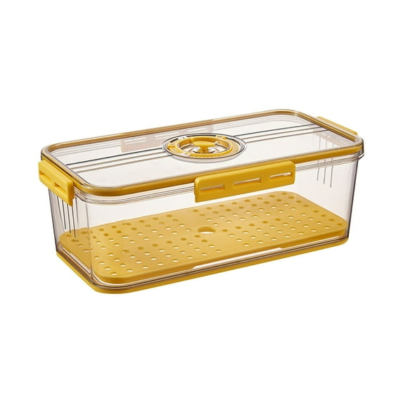 Refrigerator Organizer Bins With Timer, Airtight Food Storage Containers With Removable Drain Tray, Stackable Clear Fridge Storage Boxes For Kitchen, Pantry, Freezer,