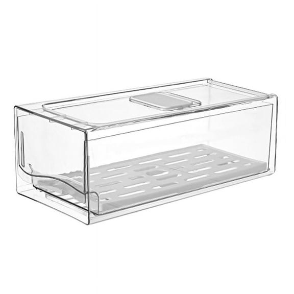 Refrigerator Organizer Bins with Pull Out Drawers Fridge Produce Drawer Set for Save Vertical Space