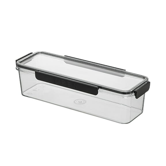 Refrigerator Organizer, Food Storage Container, Airtight Clear Plastic Long Strip Fridge Organizer Box, Durable Food Grade Material, Multipurpose Kitchen Storage Solution