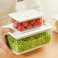 thumbnail image 1 of Refrigerator Organizers and Storage, Vegetables Fridge Organizer Bins with Lid, Stackable Food Produce Fridge Saver Containers, Removable Drain Tray for Salad Berry Lettuce, Clear, S, 1 of 1