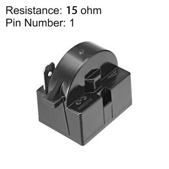 Refrigerator PTC Start Relay 12/15/22/33 Ohm 1 Pin Compressor Part for Mini Fridges Coolers,Black Plastic 3.2x2.2x2.8cm Replacement Component