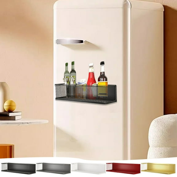 Refrigerator Rack, Magnetic Storage Box for Side Storage Featuring Strong Magnetic Suction for Kitchen Seasoning and Spice Organization, Space-Saving and Easy To Install Tool Blahzhy | Gray