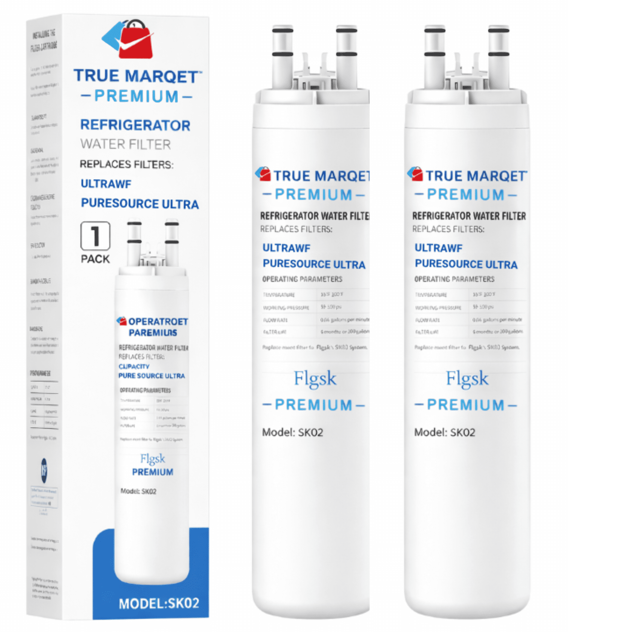 Refrigerator Replacement Filter for Frigidaire® ULTRAWF and Kenmore 9999 by True Marqet Flgsk, 2 Pack New