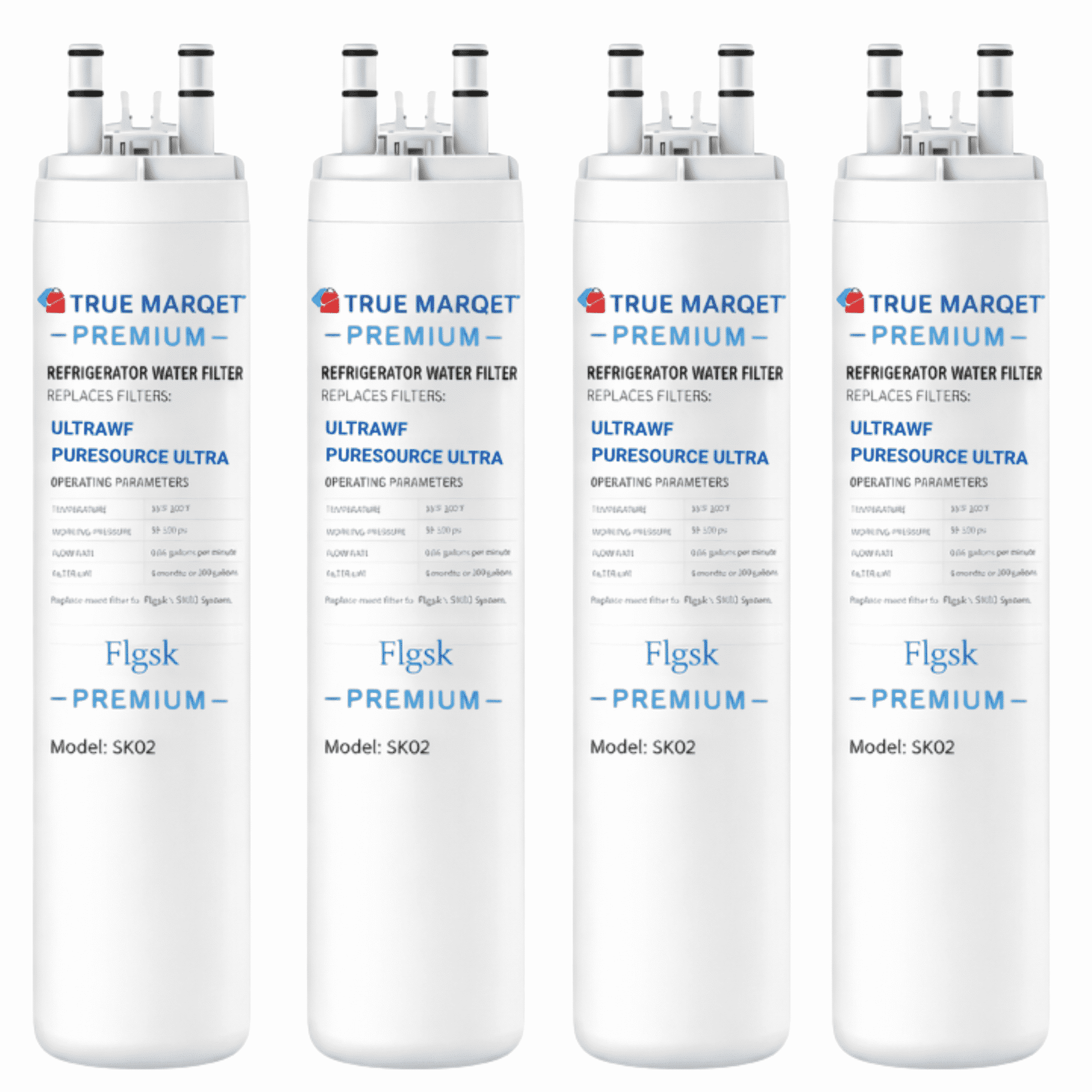 Refrigerator Replacement Filter for Frigidaire® ULTRAWF and Kenmore 9999 by True Marqet Flgsk, 4 Pack New