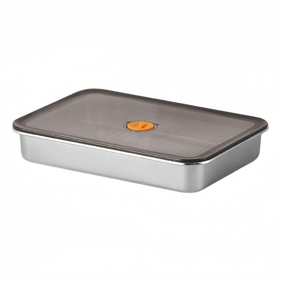 Refrigerator Safe Stainless Steel Food Container With Plastic Lid Large Size