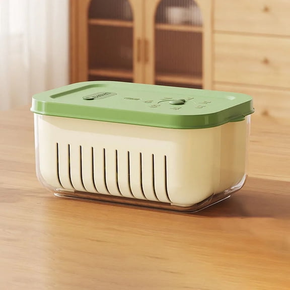 Refrigerator Sealed Box for Vegetable Fruit Crisper Box with Drain Basket Double-layer Food Organizer Containers Reusable Case