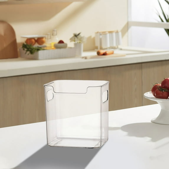 Refrigerator Side Door Storage Box Food Grade Plastic Organizer Clear Transparent Fruit Vegetable Container Compact Space Saving Kitchen Organization