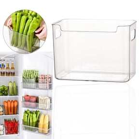 Refrigerator Side Door Storage Rack - Clear Plastic Side-Door Organizer, BPA-Free Food-Safe, Vertical Maximizes Unused Fridge Door Space, Smooth Edges Easy Clean, for Small Refrigerator Organization