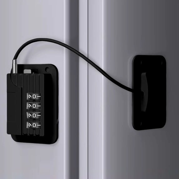 Refrigerator Sliding Door Lock,Adjustable Security Lock for Home Appliances,Multi-Purpose Cabinet & Window Safety Lock for Home,Appliance Safety Lock,Black,1PC
