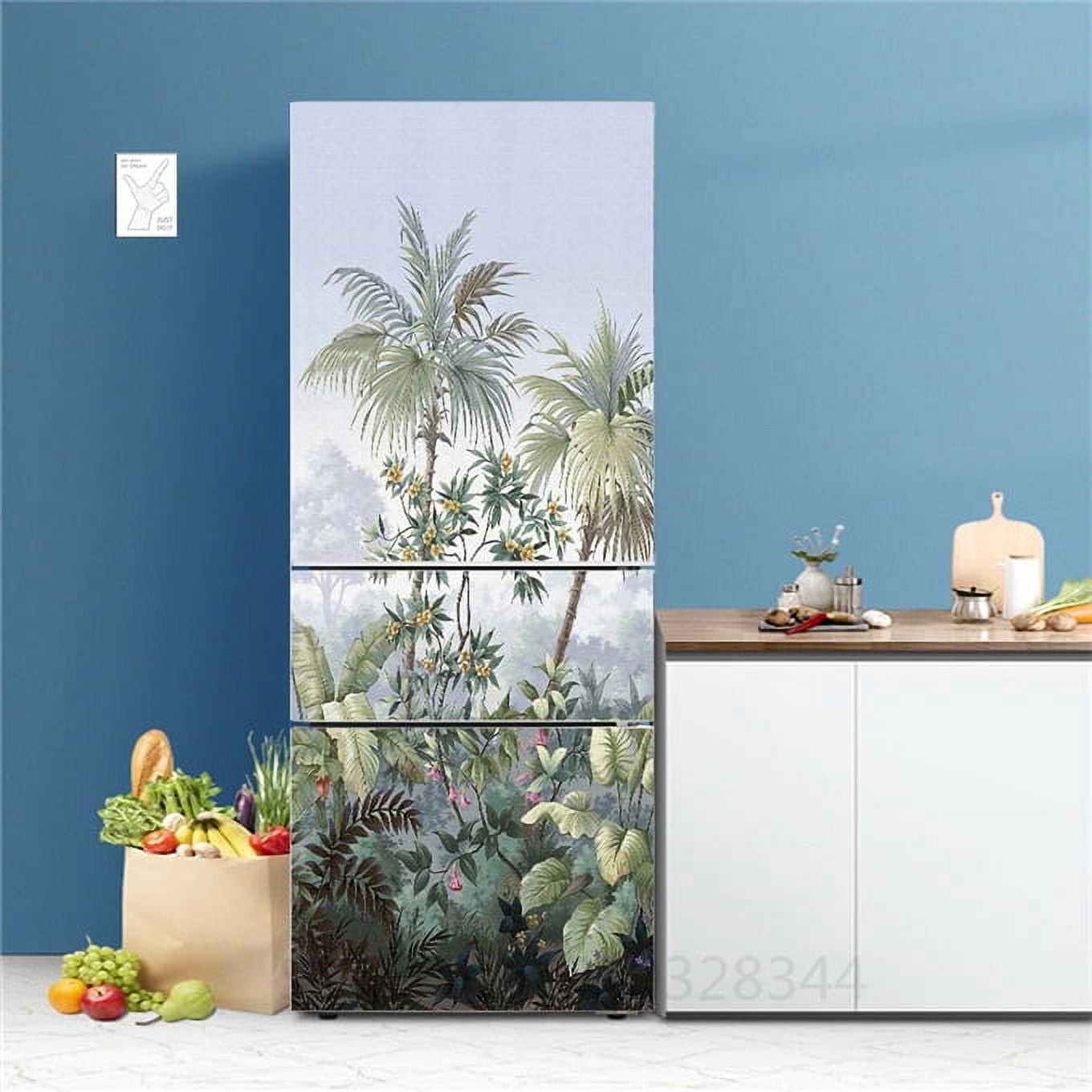 Refrigerator Sticker 3D Self-adhesive Kitchen Decoration Wallpaper ...