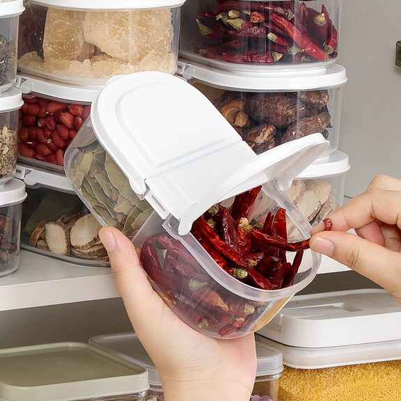 Blueek Kitchen Spice Organizer, Double Grids Sealed Container for Freshness, Space-Saving Food Storage Box(2 Grids)