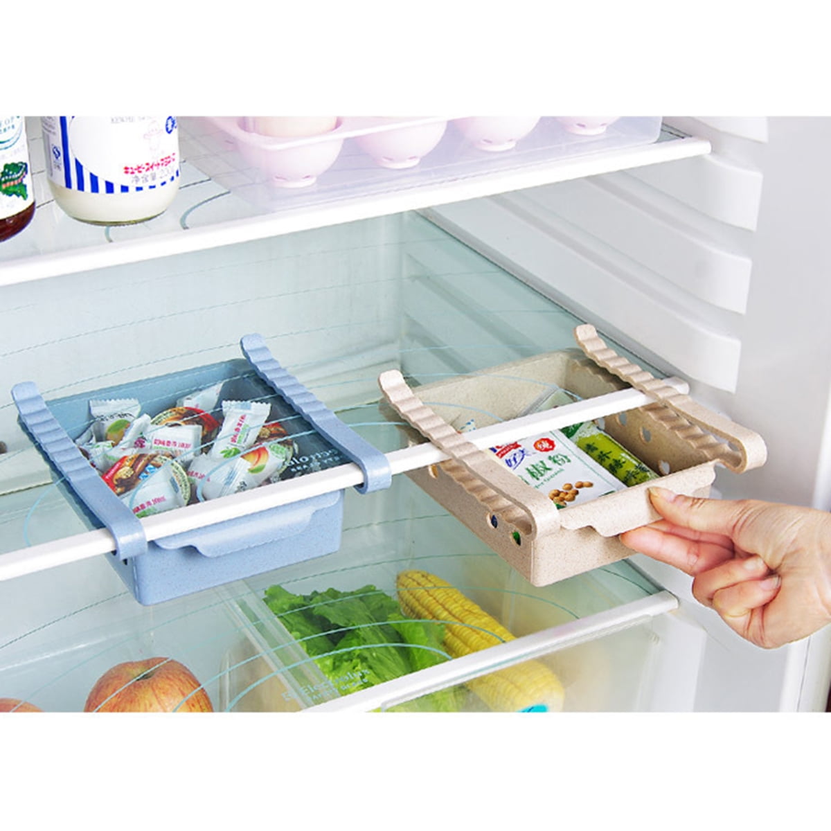 Mini Fridge Slide Drawer Freezer Storage Rack Box Kitchen Accessories  Locker