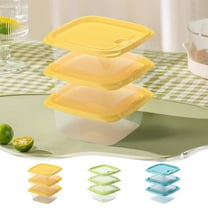 Refrigerator Storage Box Set | 3 Clear Leakproof Glass Containers with Locking Lids | Stackable Space-Saving Food Storage | 460ml Each | Snack, Leftover & Sauce Organizer | Yellow Green Blue