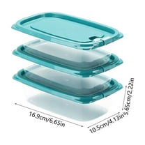 Refrigerator Storage Box Set 3 Clear Plastic Boxes With Locking Lids Space Saving Stackable Storage For Leftovers And Snacks 460ml Reusable Food Containers