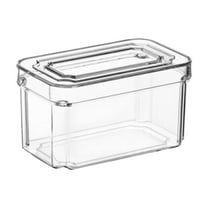 Refrigerator Storage Box, Stackable Covered Refrigerator Storage Box, Transparent Plastic Food Storage Box, Suitable For Kitchen, Countertop, Cabinet, Refrigerator, 15.22 Oz.