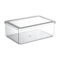 thumbnail image 1 of Refrigerator Storage Box, Stackable Covered Refrigerator Storage Box, Transparent Plastic Food Storage Box, Suitable For Kitchen, Countertop, Cabinet, Refrigerator, 169.1 Oz., 1 of 6