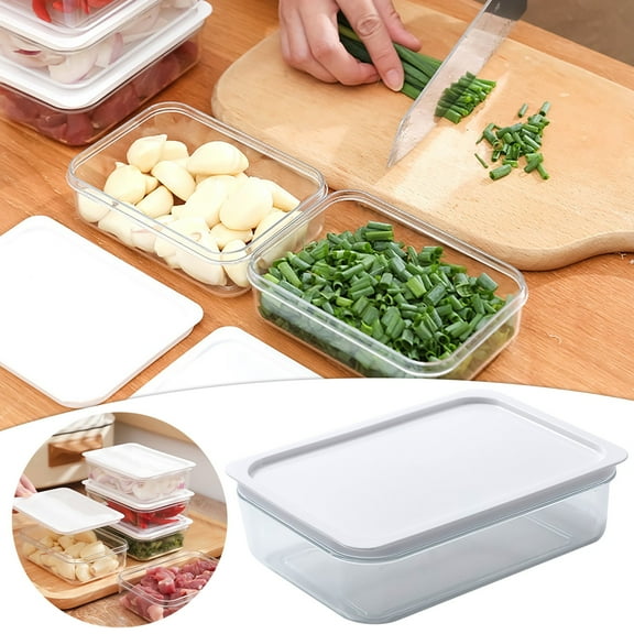 Refrigerator Storage Box Transparent with Lid | Food Grade Plastic | Airtight Leak-Proof | Stackable Organization | 13.5x9.5x4cm | Meat, Ginger, Garlic Keeper | Odor-Sealed Freshness