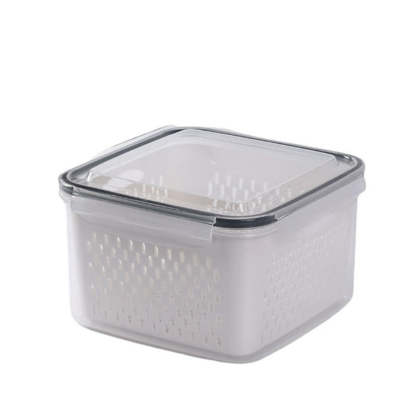 Refrigerator Storage Box for Preservation Vegetable and Fruit Crisper Double Layer Sealing Box with Lid