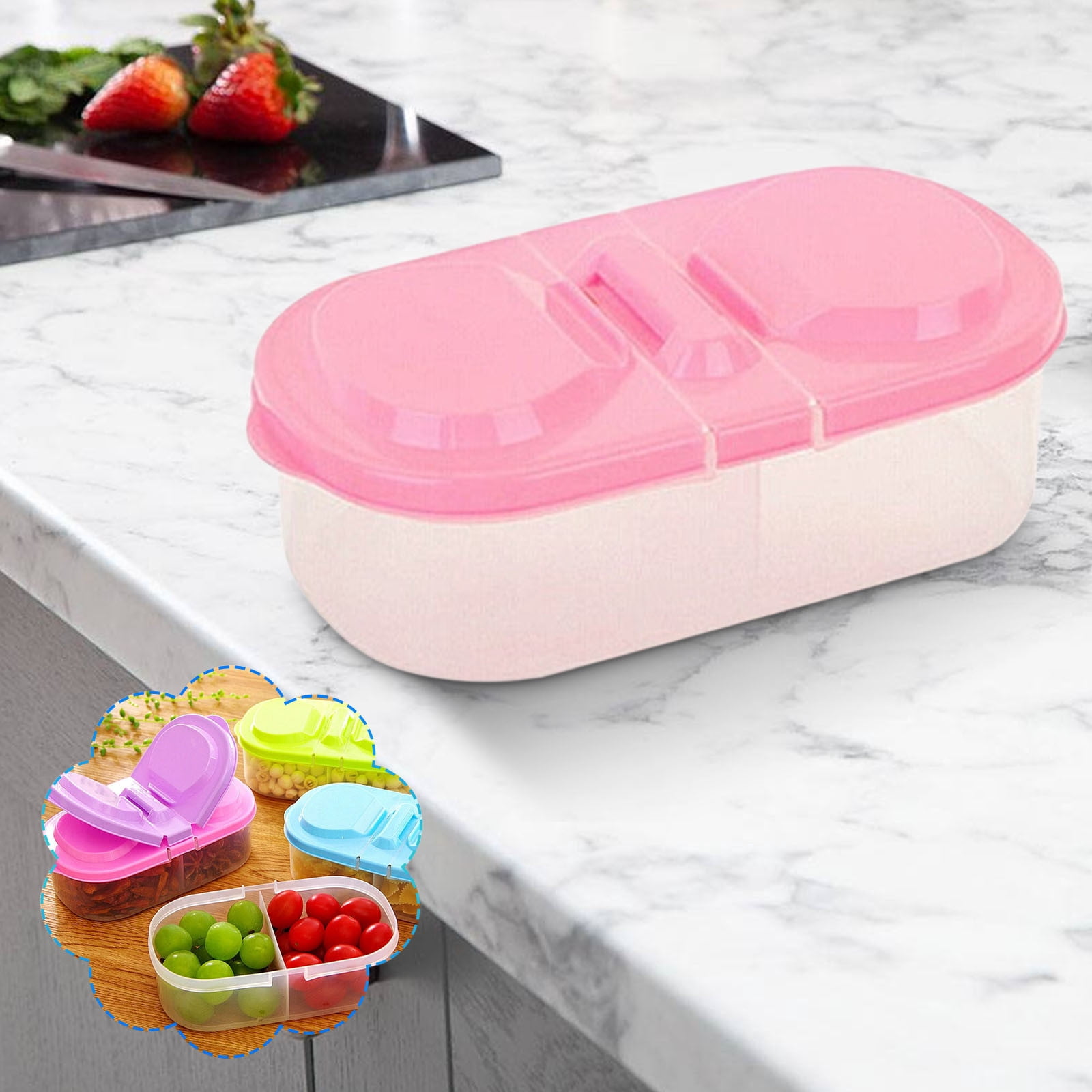 Refrigerator Storage Organizer Rack 2 Divided Boxes Freezer Food ...