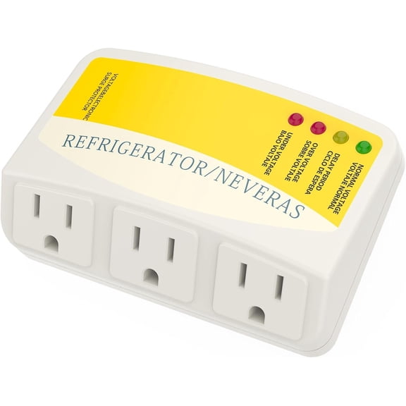 Refrigerator Surge Protector, Appliance 3 Outlet Power Surge Protector Brownout Outlet Suitable for PC/TV/Refrigerator 120V 15A(1 Pack)