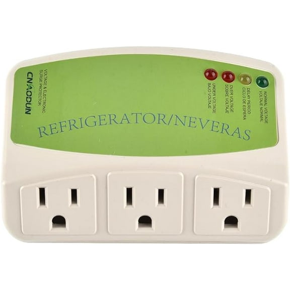 Refrigerator Surge Protector, CNAODUN Home Appliance 3 Outlet Power Surge Protector Voltage Brownout Outlet Suitable for PC/TV/Refrigerator 120V 15A(1 Pack)
