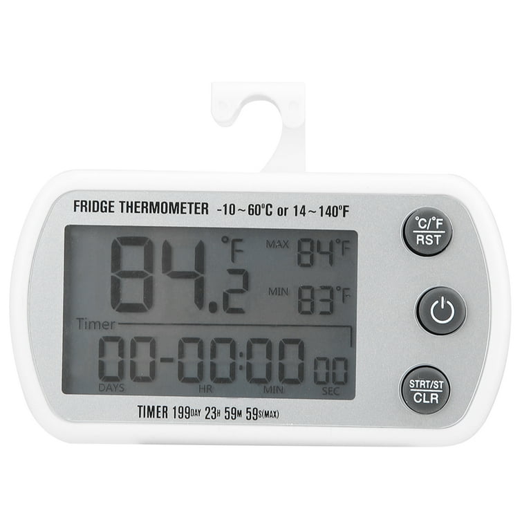 Fridge Thermometer, Digital Mini Lcd Fridge Freezer Thermometer,  Temperature Range -50~70 With Hook, Max Min Recording, Easy To Read Lcd  Display, / Co
