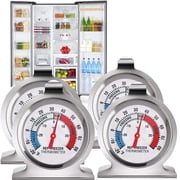 Refrigerator Thermometer 4 Pack ,3030 C/-2080 F, Classic Fridge Thermometer Large Dial Freezer Thermometer with Red Indicator Thermometer for Fridge,Freezer Refrigerator Cooler