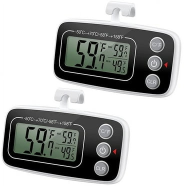 Refrigerator Thermometer, AMIR Digital Fridge Thermometer Freezer Thermometer Humidity Gauge Wireless Indoor Thermometer for Refrigerator Home Office - 2 Packs