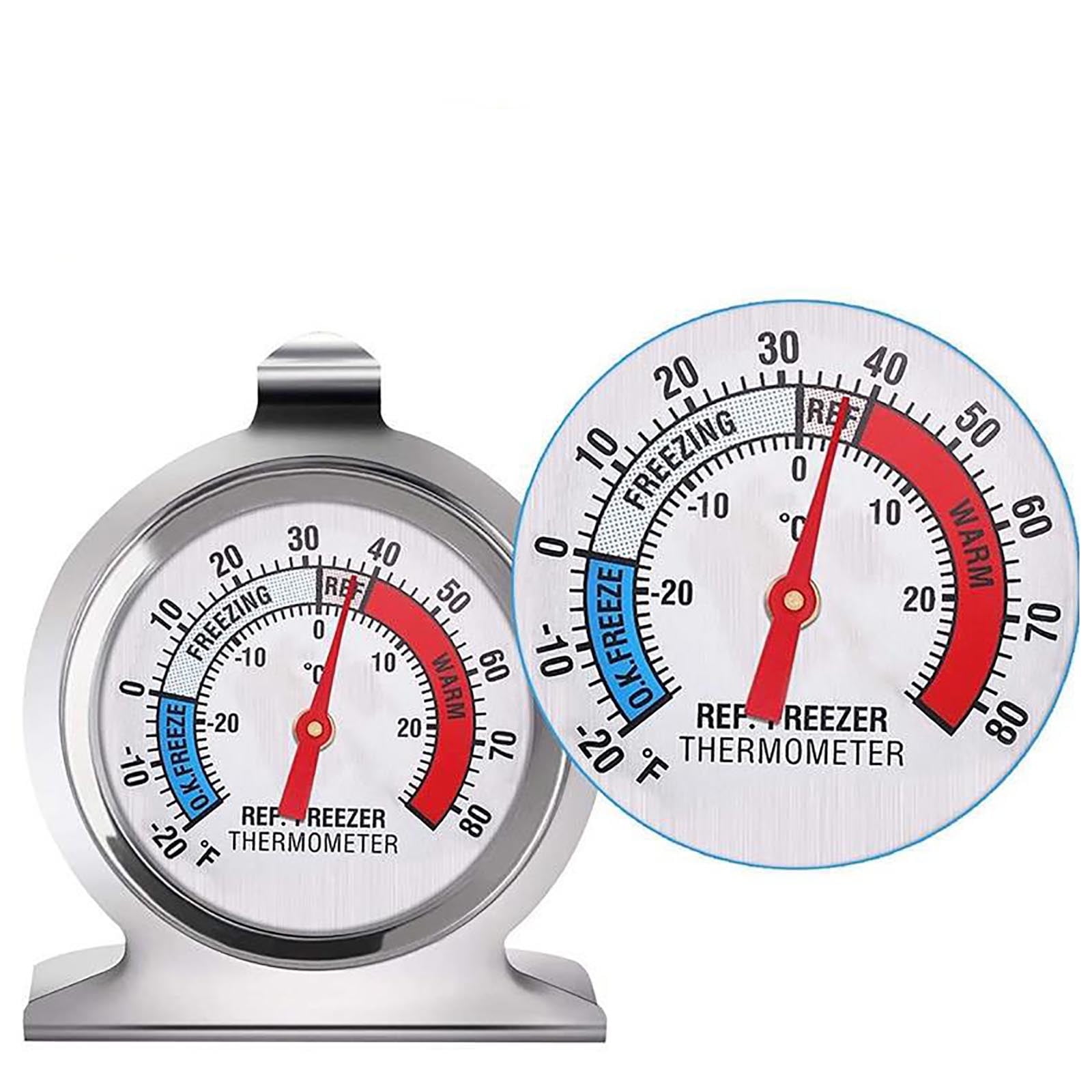 Refrigerator Thermometer,Fridge Thermometer Stainless Steel Freezer Thermometer, Large Dial Thermometers for Freezers Monitoring Thermometer for Home, Kitchen