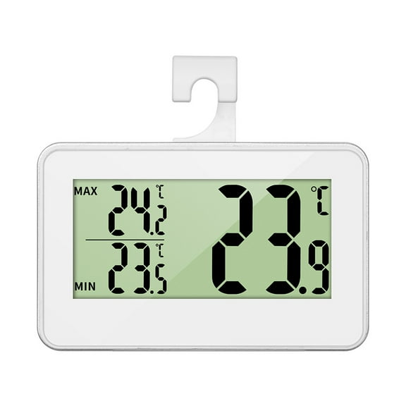 Refrigerator Thermometer Mini Large LCD Display Indoor Digital Fridge Thermometer with Hook for Room
