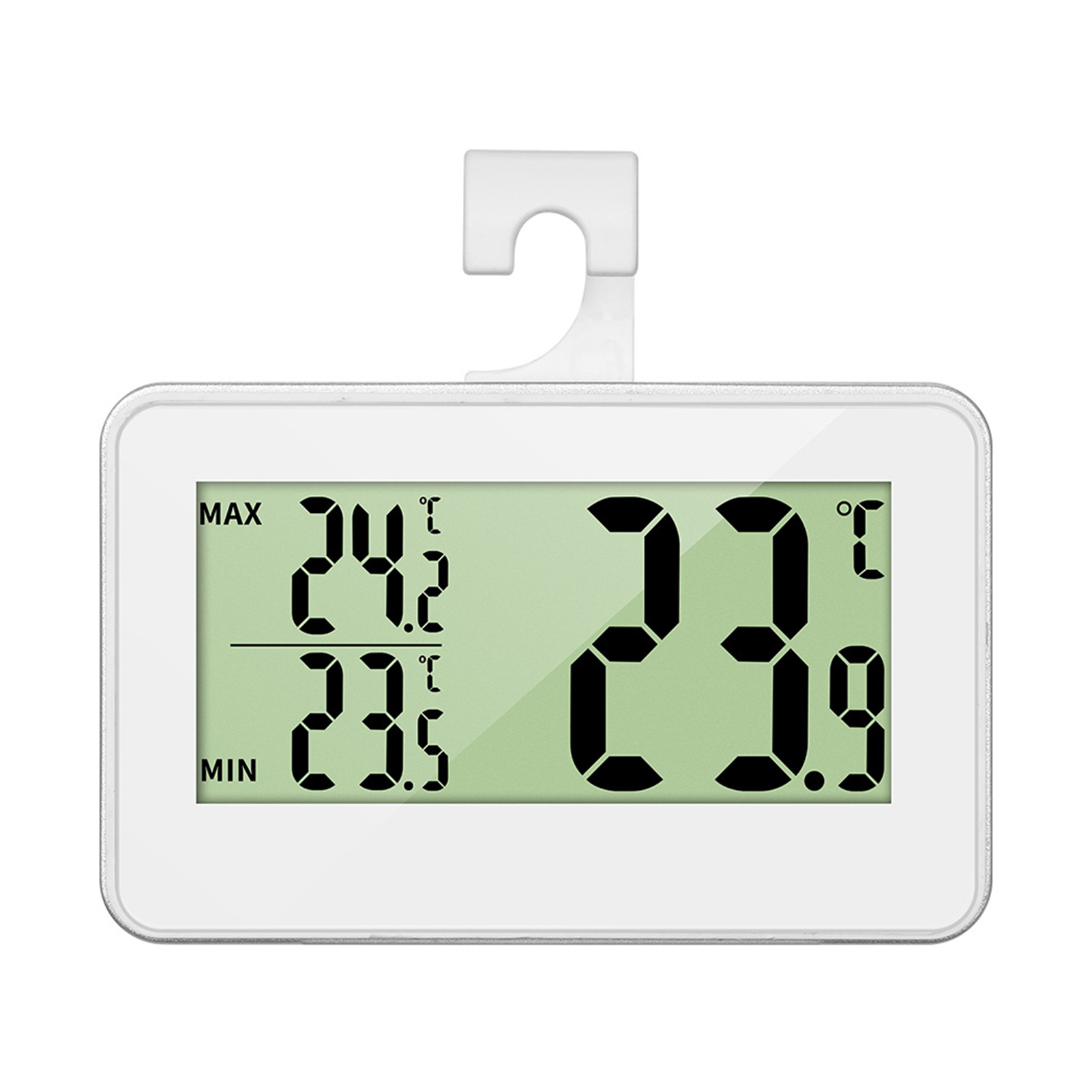 Refrigerator Thermometer Mini Large LCD Display Indoor Digital Fridge Thermometer with Hook for Room