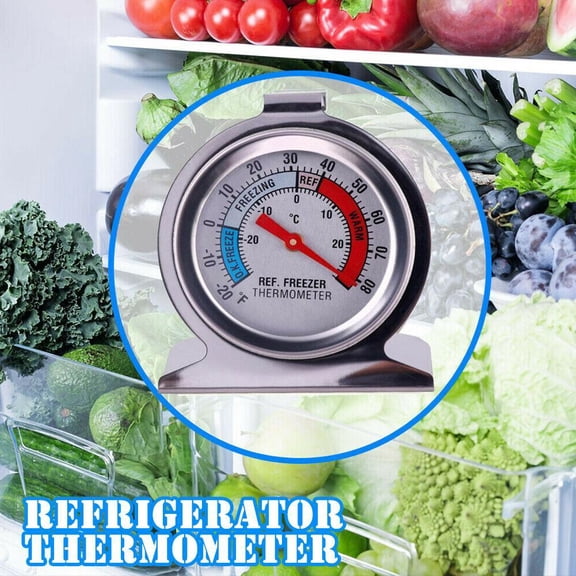 Refrigerator Thermometers Dial Freezer Thermometer with Dual-Scale 20~80F for Freezer Refrigerator Cooler Hooks