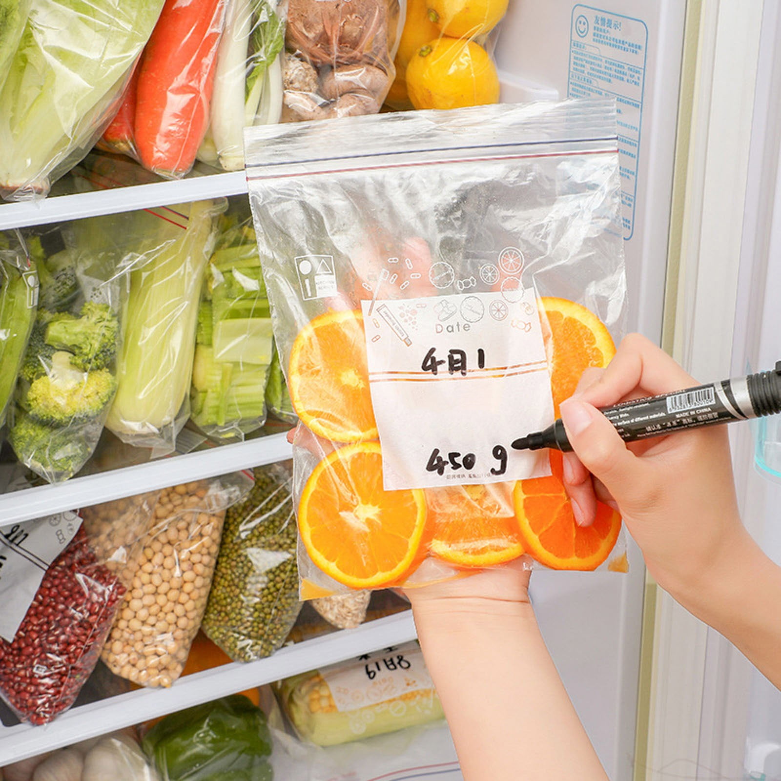 Refrigerator Vegetable Sealing Bags Fresh Keeping Bags Double Tight