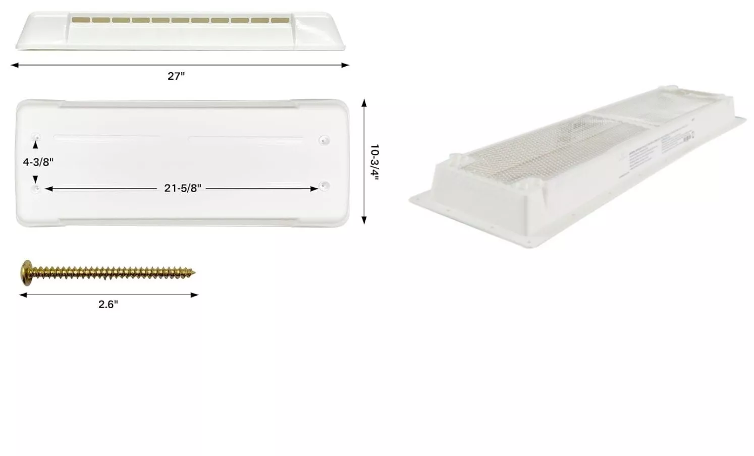 Refrigerator Vent Base & Cover Replacement, Universal Fit for RV and Home Refrigerators