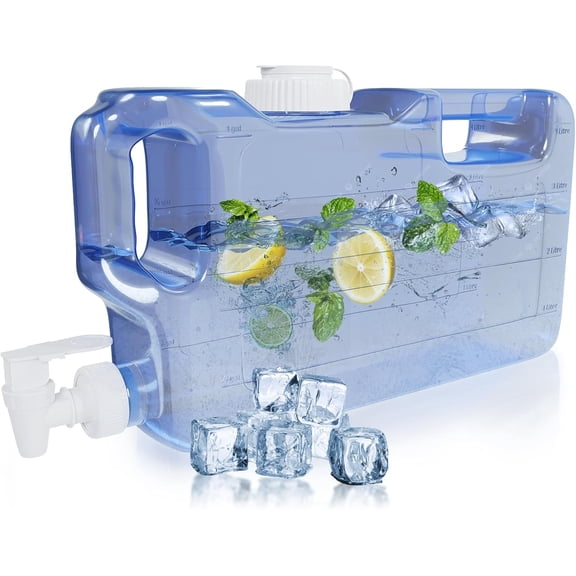 Refrigerator Water Dispenser 1.1 Gallon  Leak-Proof Slim Fridge Water Container with Spigot  BPA-Free Refillable Water Jug (Light Blue)