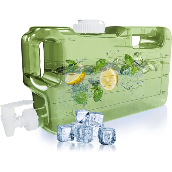 Refrigerator Water Dispenser 1.1 Gallon – Leak-Proof Slim Fridge Water Container with Spigot – BPA-Free Refillable Water Jug (Lime Green)