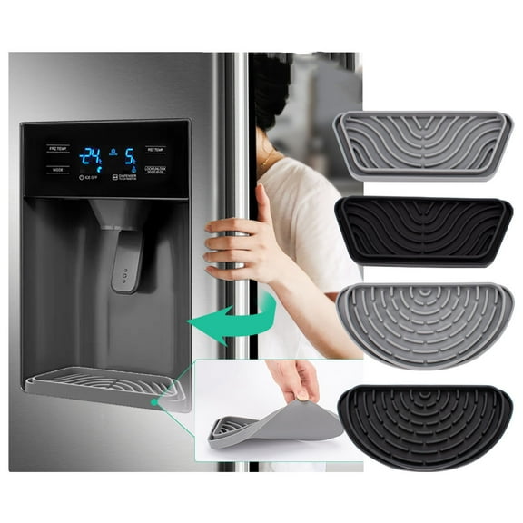Refrigerator Water Dispenser Drip Catcher Tray Mat, Non-Slip Cut-to-Fit Mini Fridge Drip Tray Pad for Ice & Water Spills and Splash Protection