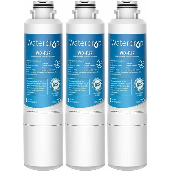 Waterdrop Refrigerator Water filter DA29-00020B Replacement for Samsung DA29-00020B, HAF-CIN/EXP HAF-CIN, DA29-00020B-1, RF28HMEDBSR, RF263BEAESR, RS25J500DSR, RF263TEAESG, HDX FMS-2