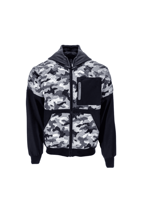 Camo Diamond Quilted Hooded Jacket - Men's Camouflage Winter Coat, Insulated Outdoor Gear, Stylish & Warm