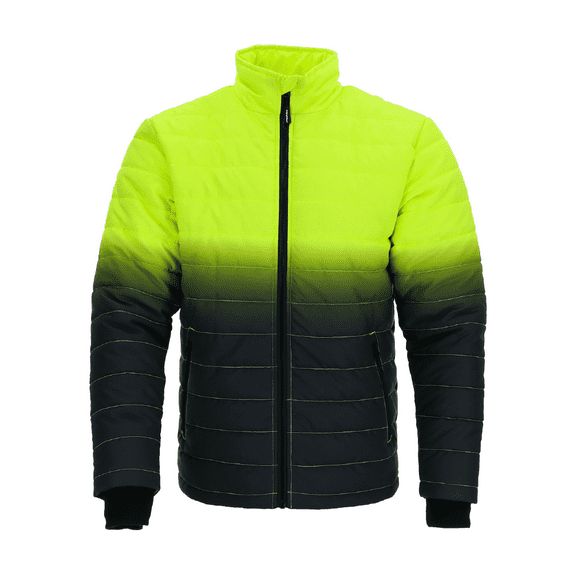 RefrigiWear Men's Enhanced Visibility Quilted Jacket - High-Visibility, Insulated, Lightweight Work Coat for Cold Weather