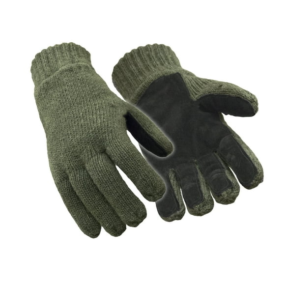 RefrigiWear Insulated Wool Leather Palm Glove - Extreme Cold Protection, Durable Leather Palm, Fleece Lining